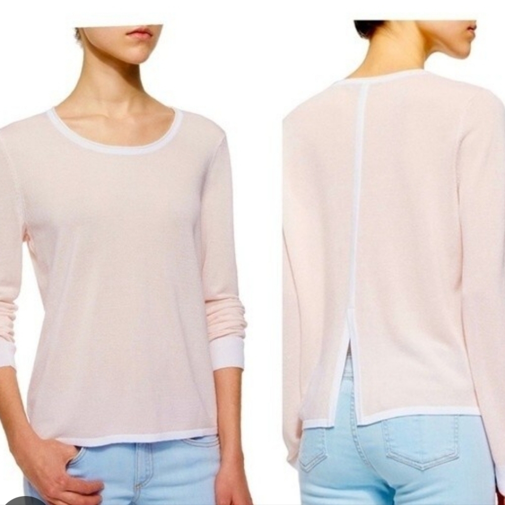 Rag&Bone 'The Lynsey' Pastel Pink Textured Cotton Lightweight Knit top size M